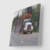 白い記録のトラックの運転手の柱時計 スクエア壁時計 (傾斜)