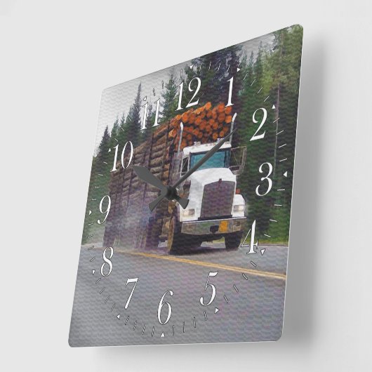 白い記録のトラックの運転手の柱時計 スクエア壁時計 (傾斜)