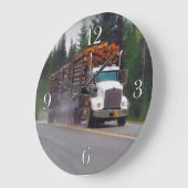 白い記録のトラックの運転手の柱時計 ラージ壁時計 (傾斜)
