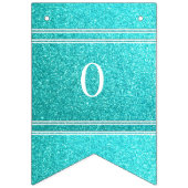 白い詳細との水の青いグリッター バンティングフラッグ (第2の旗)