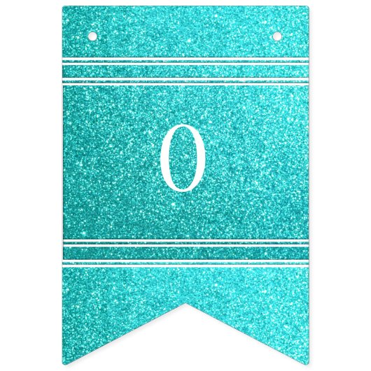 白い詳細との水の青いグリッター バンティングフラッグ (第2の旗)