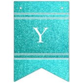 白い詳細との水の青いグリッター バンティングフラッグ (第1の旗)