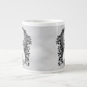 白い認識度リボン(翼あり) ジャンボコーヒーマグカップ (正面)