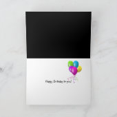 白い誕生日を持つレトロなサドルデイジー カード (内部)