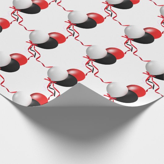 白い誕生日バルーンブーケ ラッピングペーパー (角)