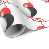 白い誕生日バルーンブーケ ラッピングペーパー (ロールコーナー)