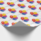 白い誕生日バルーンブーケ ラッピングペーパー (角)