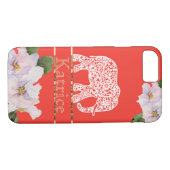 白い象と紫の赤いiPhoneケース Case-Mate iPhoneケース (裏面(横))