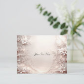 白い象牙の花柄ポストカード ポストカード (スタンド正面)