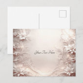 白い象牙の花柄ポストカード ポストカード (正面/裏面)