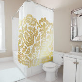 白い豪華な金ゴールドレース シャワーカーテン (インサイチュ)