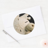 白い貝と砂ドル ラウンドシール (封筒)