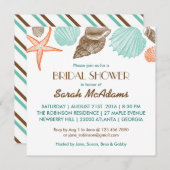 白い貝殻 ウェディング ブライダルシャワー 招待状 (正面/裏面)