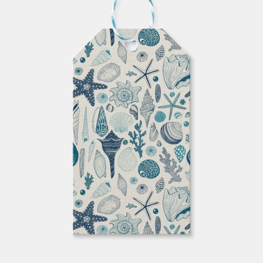 白い貝殻 ギフトタグ (正面)