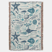 白い貝殻 スローブランケット (正面縦)