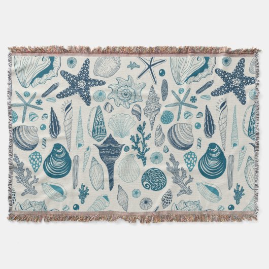 白い貝殻 スローブランケット (正面)