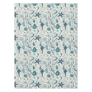 白い貝殻 テーブルクロス