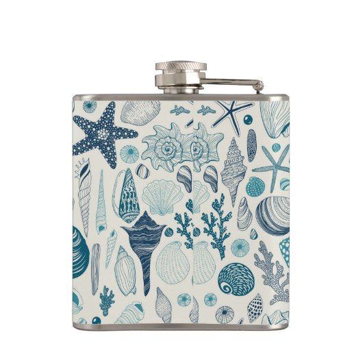 白い貝殻 フラスク (裏面)