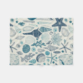 白い貝殻 フリースブランケット (正面(横))