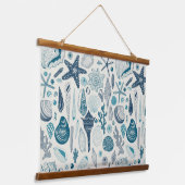 白い貝殻 吊り下げ型タペストリー (傾斜あり)