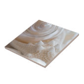 白い貝類ヒトデ熱帯ビーチの海の貝 タイル (側面)