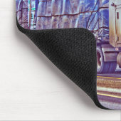 白い貨物トラック-貨物自動車およびハイウェーの芸術 マウスパッド (コーナー)