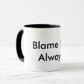 白い責任Iraのマグの黒 マグカップ (正面左)