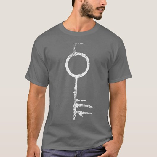 白い贈り物の女の子レトロ地獄の鍵 Tシャツ (正面)