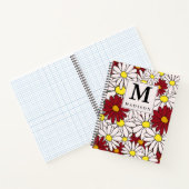 白い赤いデイジーフローラ ノートブック (内部)