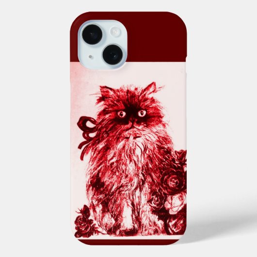 白い赤いバラの子猫 Case-Mate iPhoneケース (裏面)