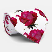 白い赤いバラ ネクタイ (ロール)