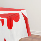 白い赤い冬の花ハートマンダラクリスマス テーブルクロス (インサイチュ)