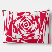 白い赤い抽象芸術錯覚 アクセサリーポーチ (裏面)