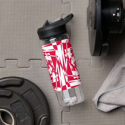 白い赤い抽象芸術錯覚 ウォーターボトル (ジム)