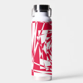 白い赤い抽象芸術錯覚 ウォーターボトル (正面)