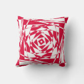 白い赤い抽象芸術錯覚 クッション (裏面)