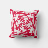 白い赤い抽象芸術錯覚 クッション (正面)