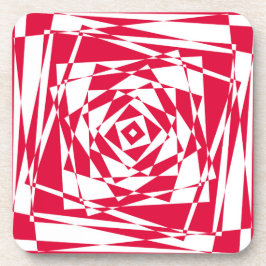 白い赤い抽象芸術錯覚 コースター