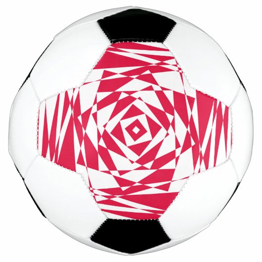 白い赤い抽象芸術錯覚 サッカーボール (正面)