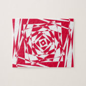 白い赤い抽象芸術錯覚 ジグソーパズル (横)