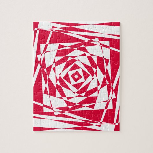 白い赤い抽象芸術錯覚 ジグソーパズル (縦)