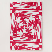 白い赤い抽象芸術錯覚 ジグソーパズル (縦)