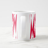 白い赤い抽象芸術錯覚 ジャンボコーヒーマグカップ (裏面)