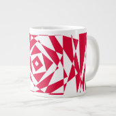 白い赤い抽象芸術錯覚 ジャンボコーヒーマグカップ (正面右)