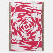 白い赤い抽象芸術錯覚 スローブランケット (正面縦)