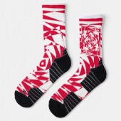 白い赤い抽象芸術錯覚 ソックス (左)