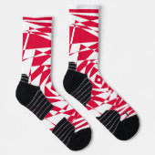 白い赤い抽象芸術錯覚 ソックス (右)