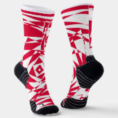 白い赤い抽象芸術錯覚 ソックス (傾斜あり)