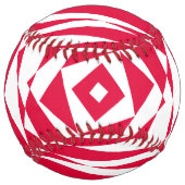 白い赤い抽象芸術錯覚 ソフトボール (裏面)