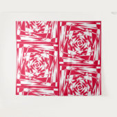 白い赤い抽象芸術錯覚 タペストリー (正面(横))